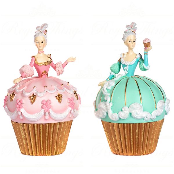 Goodwill Christmas Decorative Items Elegant Cupcake Lady Pink Blue Gold D 45480