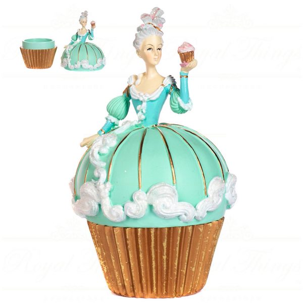 Goodwill Christmas Decorative Items Elegant Cupcake Lady Pink Blue Gold D 45480 Blue