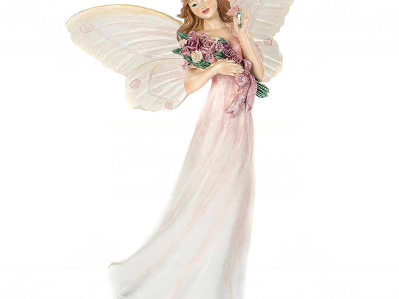 Goodwill Christmas Decorative Items Fairy Holding Flowers White Pink Mc 37028