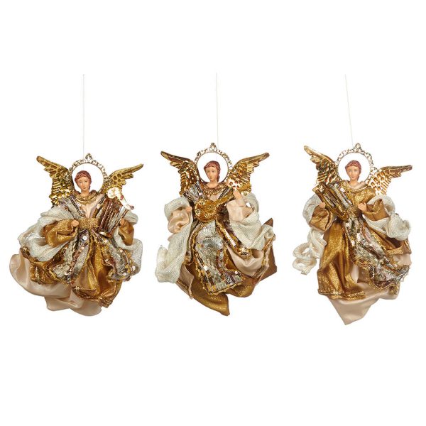 Goodwill Christmas Decorative Items Flying Angel Ornament Cream Gold Z 40106