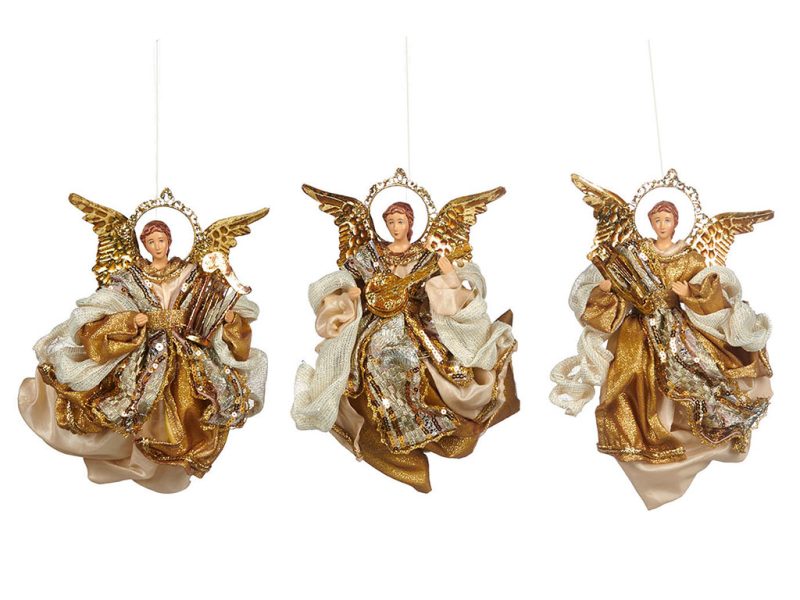 Goodwill Christmas Decorative Items Flying Angel Ornament Cream Gold Z 40106