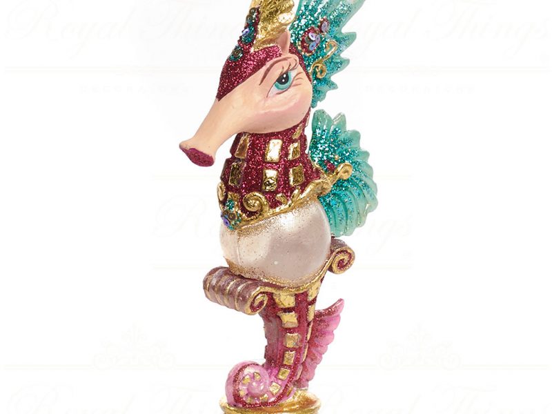 Goodwill Christmas Decorative Items Fortune Teller Crystal Ball Seahorse Purple Blue White Gold B 90459
