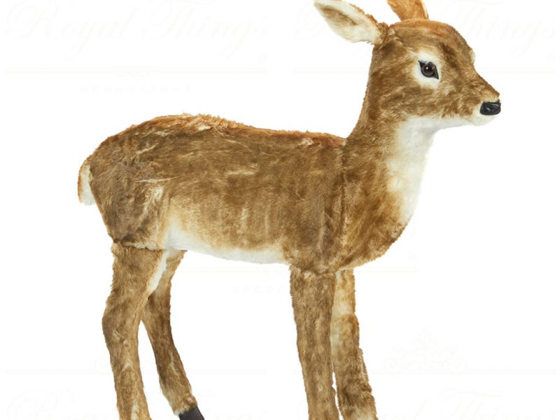 Goodwill Christmas Decorative Items Furry Baby Deer Bambi Brown White La 10004
