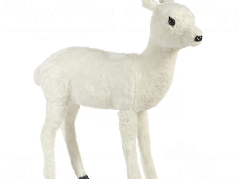 Goodwill Christmas Decorative Items Furry Baby Deer Bambi White La 10001