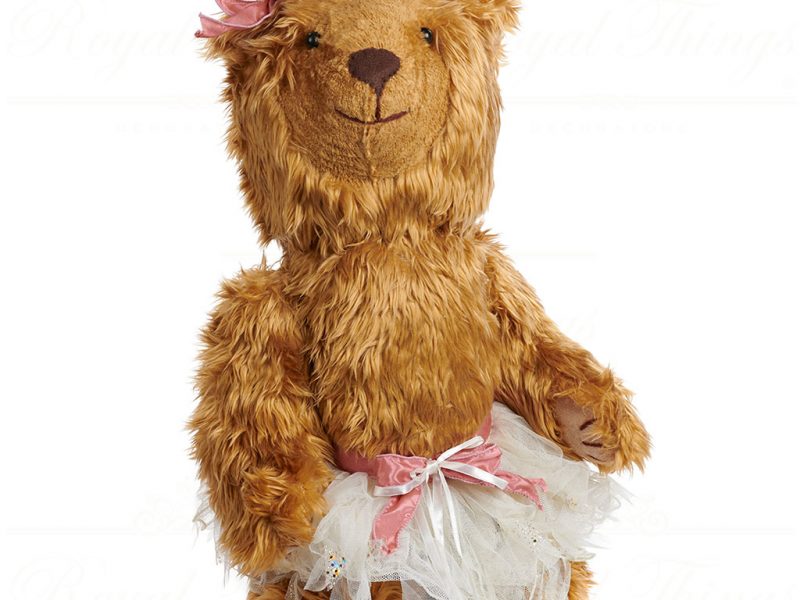 Goodwill Christmas Decorative Items Furry Ballerina Bear Brown White Pink Br 38228