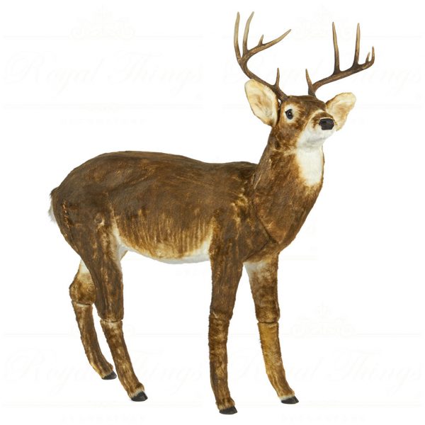 Goodwill Christmas Decorative Items Furry Deer Brown White La 10003