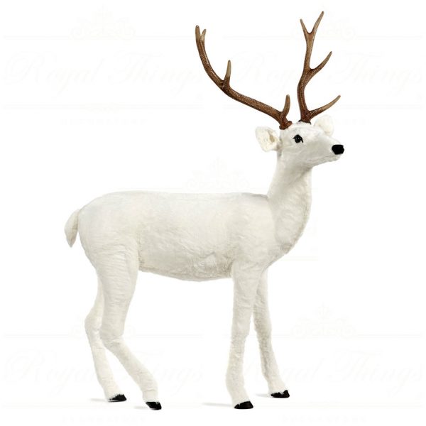 Goodwill Christmas Decorative Items Furry Deer White La10054