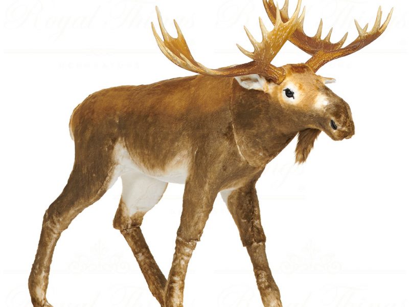 Goodwill Christmas Decorative Items Furry Moose Brown White La 10100