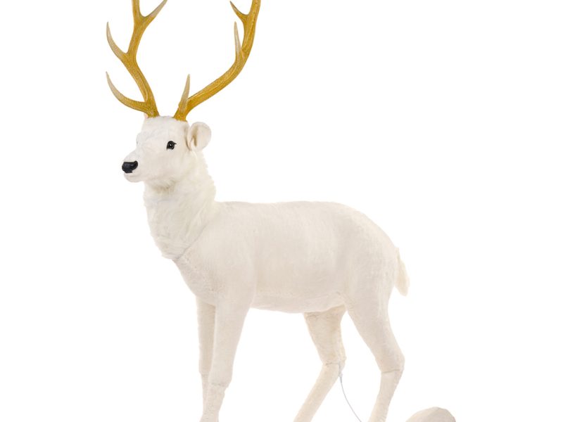 Goodwill Christmas Decorative Items Furry Music Motion Deer White Black Brown La 10151