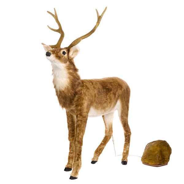 Goodwill Christmas Decorative Items Furry Music Motion Head Down Deer Brown Cream Black La 10150