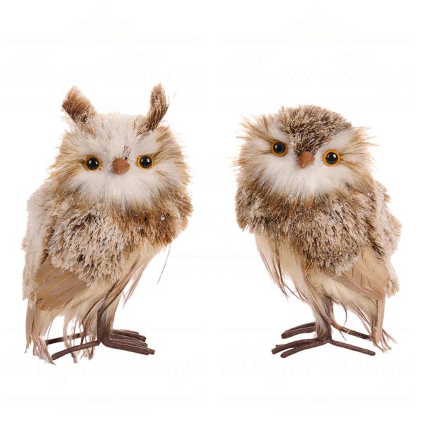 Goodwill Christmas Decorative Items Furry Owl Tabletop Brown Beige T 80037