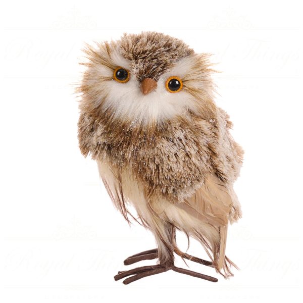 Goodwill Christmas Decorative Items Furry Owl Tabletop Brown Beige T 80037 B