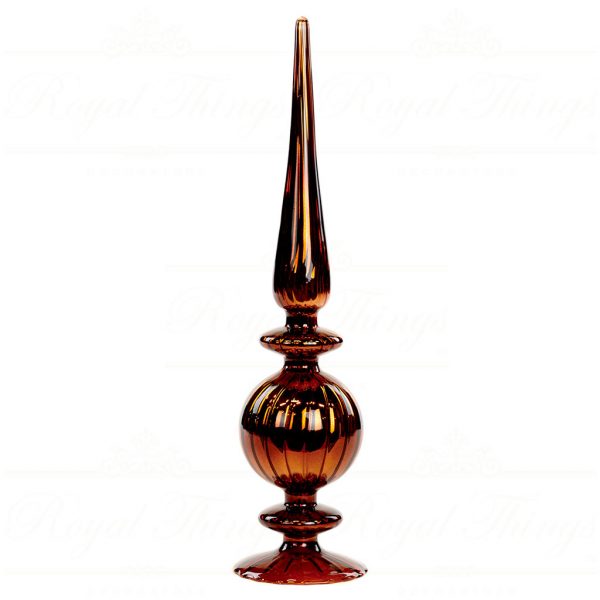 Goodwill Christmas Decorative Items Glass Striped Ball Finial Brown P 32227