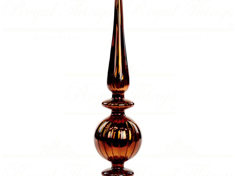 Goodwill Christmas Decorative Items Glass Striped Ball Finial Brown P 32227