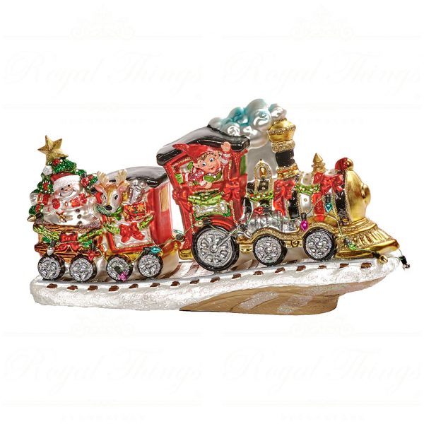 Goodwill Christmas Decorative Items Glass Xmas Train Red Green Gold Silver Tr 25239