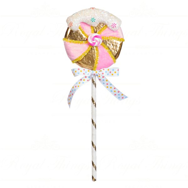 Goodwill Christmas Decorative Items Glitter Lollipop Display Gold White Pink Blue T 79120 Pink