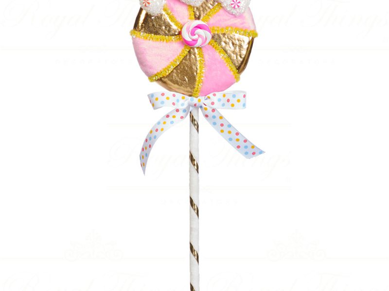 Goodwill Christmas Decorative Items Glitter Lollipop Display Gold White Pink Blue T 79120 Pink