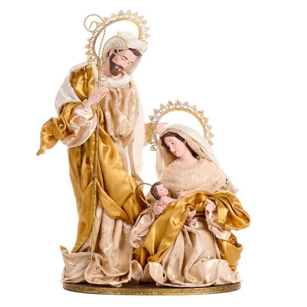Goodwill Christmas Decorative Items Holy Family On Base Tabletop Cream Gold Z 19557