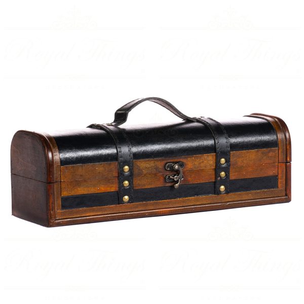Goodwill Christmas Decorative Items Leather Look Wine Bottle Gift Box Brown Black K 10205