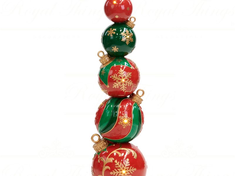 Goodwill Christmas Decorative Items Led Xmas Ball Stack Display Red Green Gold D 44166