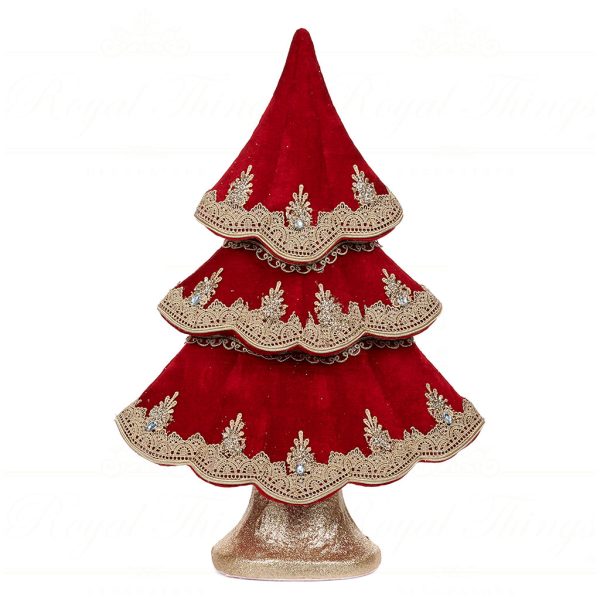 Goodwill Christmas Decorative Items Majestic Lace Xmas Tree Red Gold T 78065