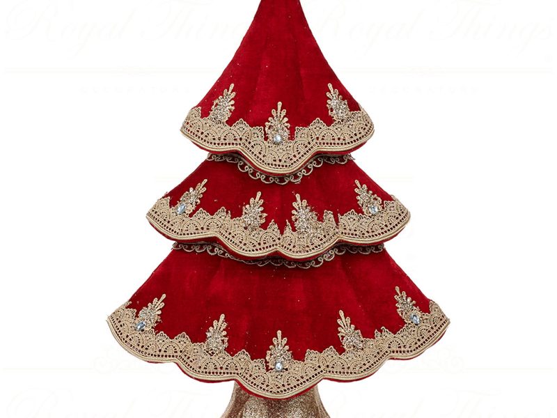 Goodwill Christmas Decorative Items Majestic Lace Xmas Tree Red Gold T 78065
