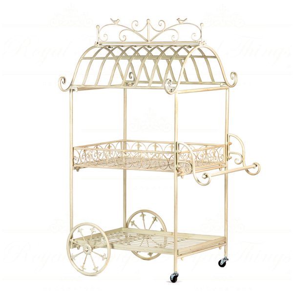 Goodwill Christmas Decorative Items Metal Flower Cart White Bm 99111