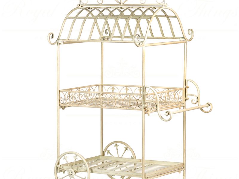 Goodwill Christmas Decorative Items Metal Flower Cart White Bm 99111