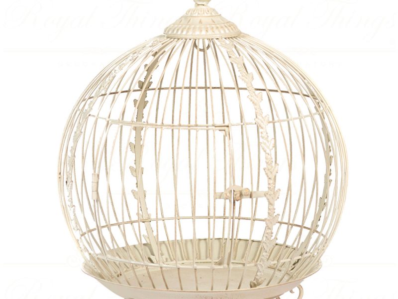 Goodwill Christmas Decorative Items Metal Round Birdcage White Bm 99107