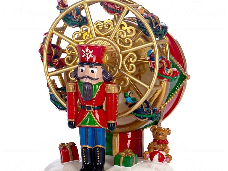 Goodwill Christmas Decorative Items Music Motion Nutcracker Ferris Wheel Gold Multi Mc 19955