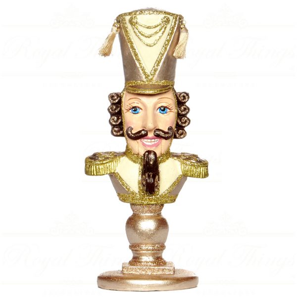 Goodwill Christmas Decorative Items Nutcracker Bust Cream Gold B 93314