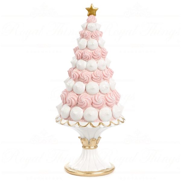 Goodwill Christmas Decorative Items Pink White Candy Cone Tree On Stand Mc 36465