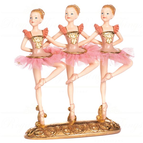 Goodwill Christmas Decorative Items Row Of 3 Dancing Ballerinas Pink Gold D 45481