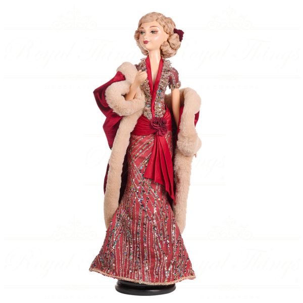 Goodwill Christmas Dolls Grand Hotel Art Deco Lady Doll Red B 88250