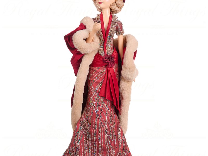 Goodwill Christmas Dolls Grand Hotel Art Deco Lady Doll Red B 88250