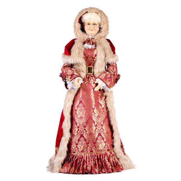 Goodwill Christmas Dolls Life Size North Pole Mrs Claus Red Gold Beige J 59003