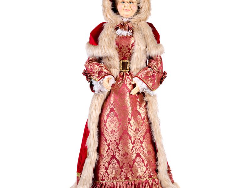 Goodwill Christmas Dolls Life Size North Pole Mrs Claus Red Gold Beige J 59003
