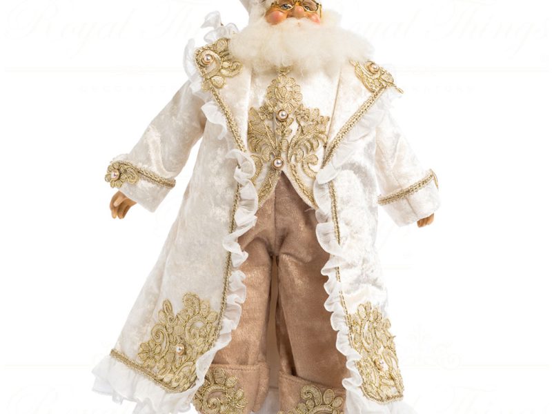 Goodwill Christmas Dolls Masked Ball Santa Cream White Gold Beige J 60352
