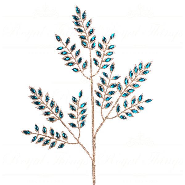 Goodwill Christmas Flowers Branches Juweled Leaf Stem Green Sp 20768