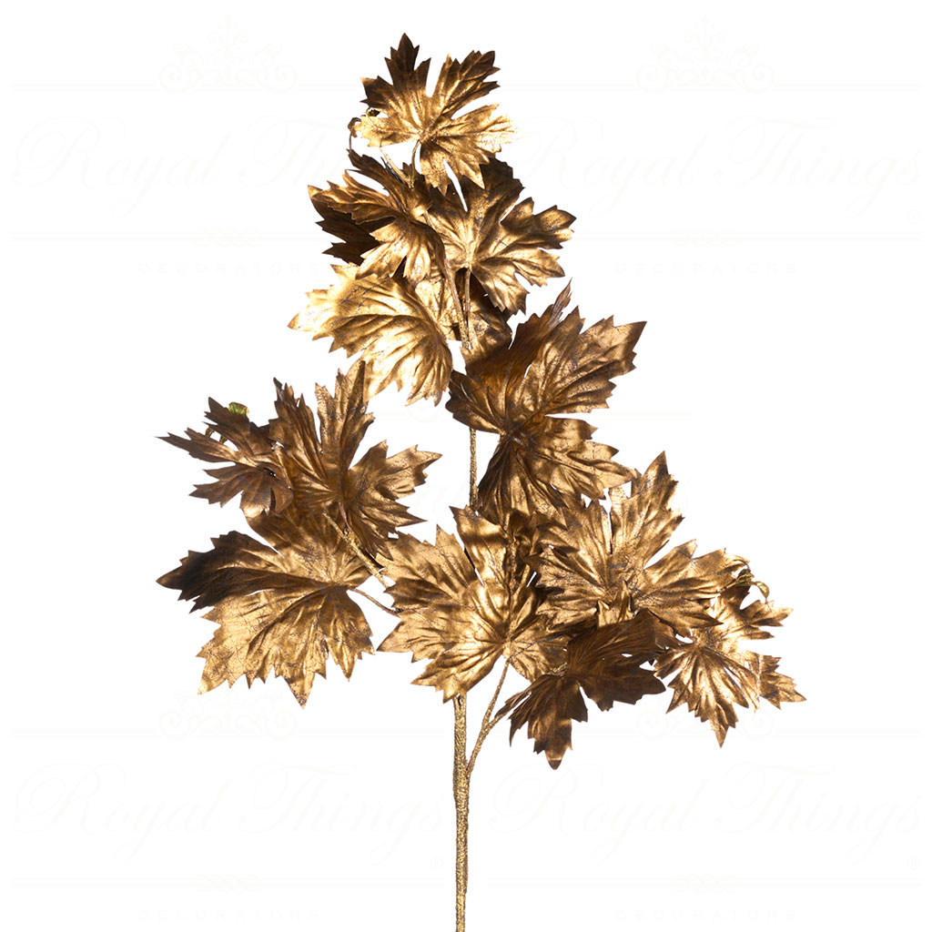 goodwill christmas flowers branches metallic antique maple leaf stem gold copper SP 20777 Goodwill Christmas Flowers Branches Metallic Antique Maple Leaf Stem Gold Copper Sp 20777