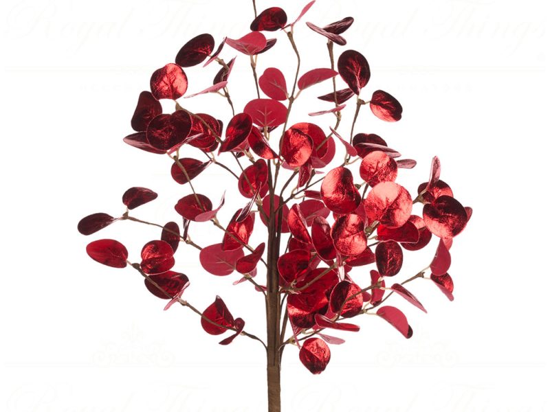 Goodwill Christmas Flowers Branches Metallic Eucalyptus Leaf Red A 49939