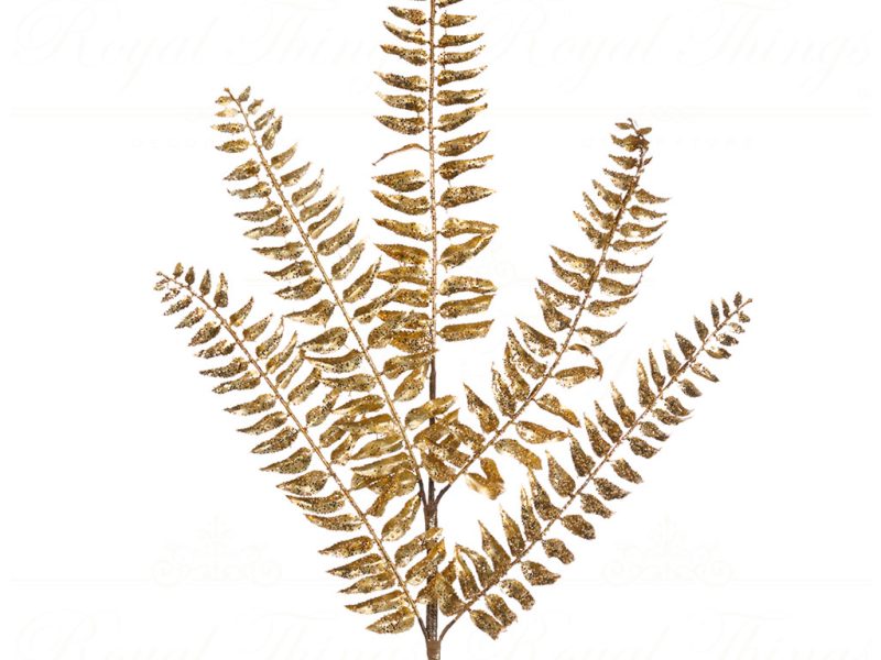 Goodwill Christmas Flowers Branches Metallic Fern Stem Gold A 49928