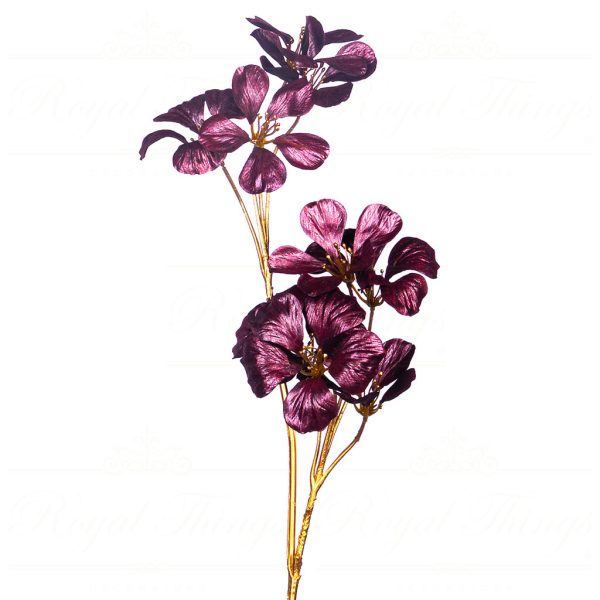 Goodwill Christmas Flowers Branches Metallic Nasturtium Flower Stem Purple Al 75236