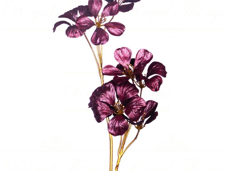 Goodwill Christmas Flowers Branches Metallic Nasturtium Flower Stem Purple Al 75236