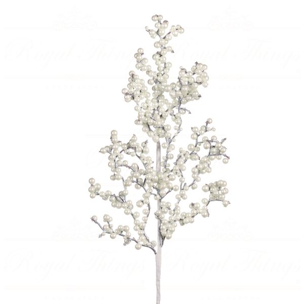 Goodwill Christmas Flowers Branches Pearl Berry Twig Stem White A 49910