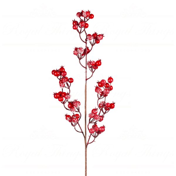 Goodwill Christmas Flowers Branches Snow Berry Stem Red Ff 99400