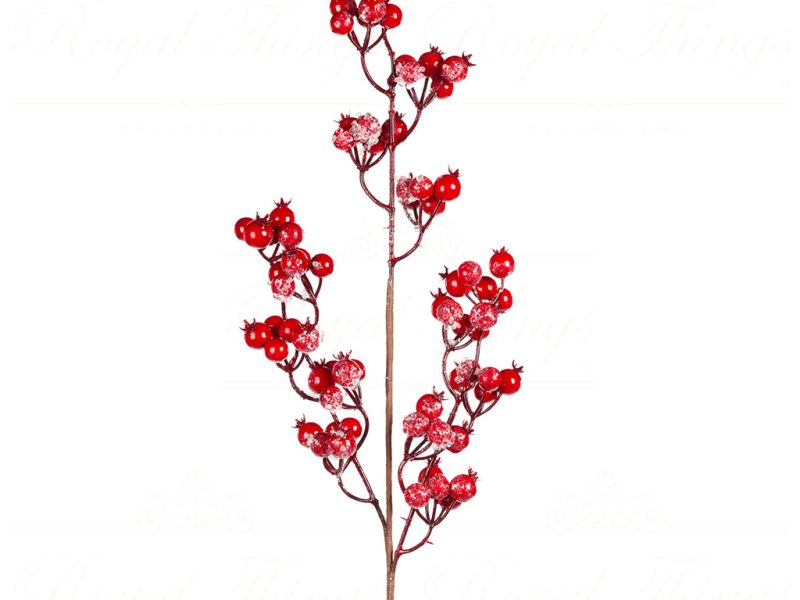 Goodwill Christmas Flowers Branches Snow Berry Stem Red Ff 99400