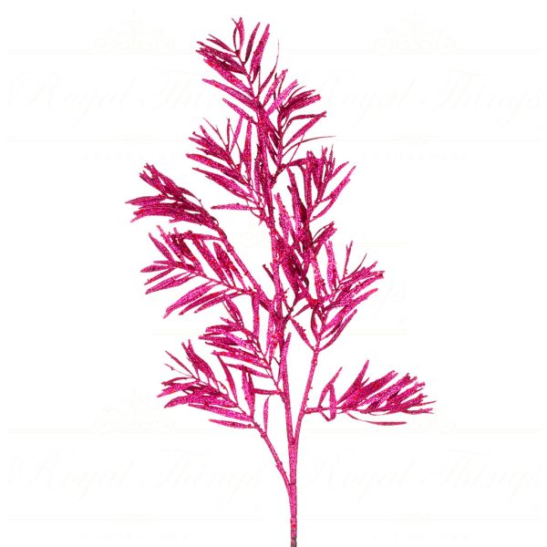 Goodwill Christmas Flowers Branches Sparkle Needle Leaf Stem Hotpink Fl 18628