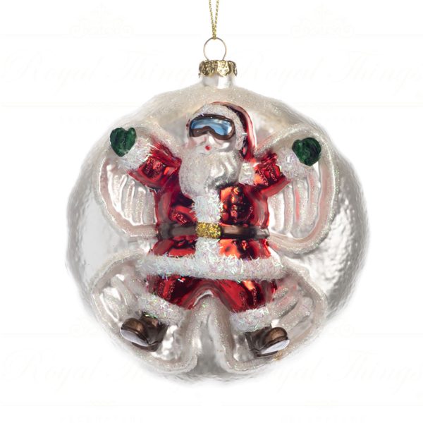 Goodwill Christmas Glass Ornament Santa Snowangel Ball White Red Green Gold Tr 21225