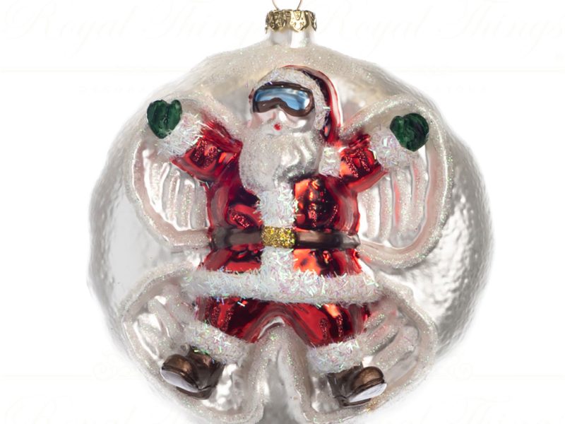 Goodwill Christmas Glass Ornament Santa Snowangel Ball White Red Green Gold Tr 21225